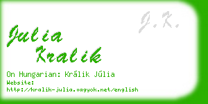 julia kralik business card